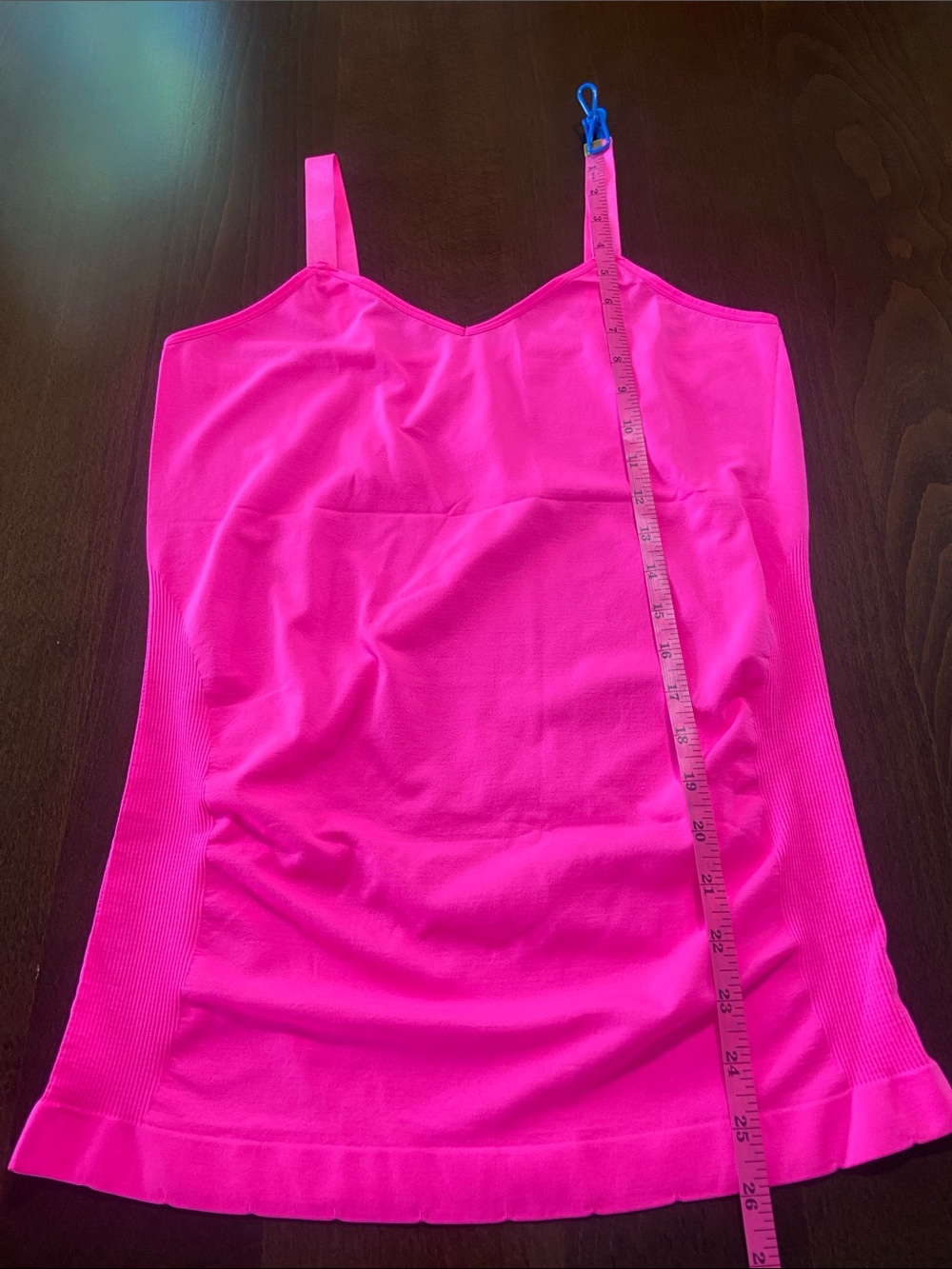 Bright Pink Women's V-Neck Cami Tank Top, Ultra Teeze brand. One-size. New! - Picture 4 of 7